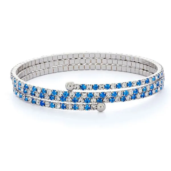 Blue & White Crystal Bracelet, 3 Row White Orin Jewelers Northville, MI