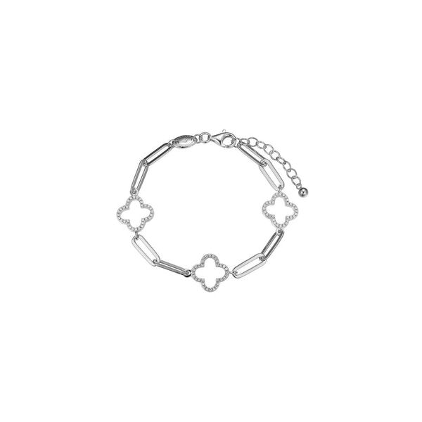 Sterling Silver Bracelet with 3 CZ Clover Stations Orin Jewelers Northville, MI
