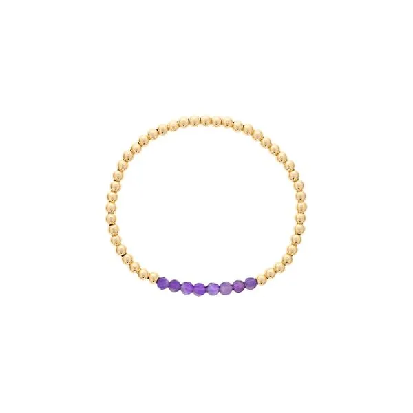 Yellow Gold Filled Birthstone Bracelet With Faceted Amethyst Beads Orin Jewelers Northville, MI