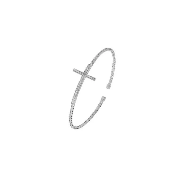 Sterling Silver Cuff with CZ Cross Orin Jewelers Northville, MI