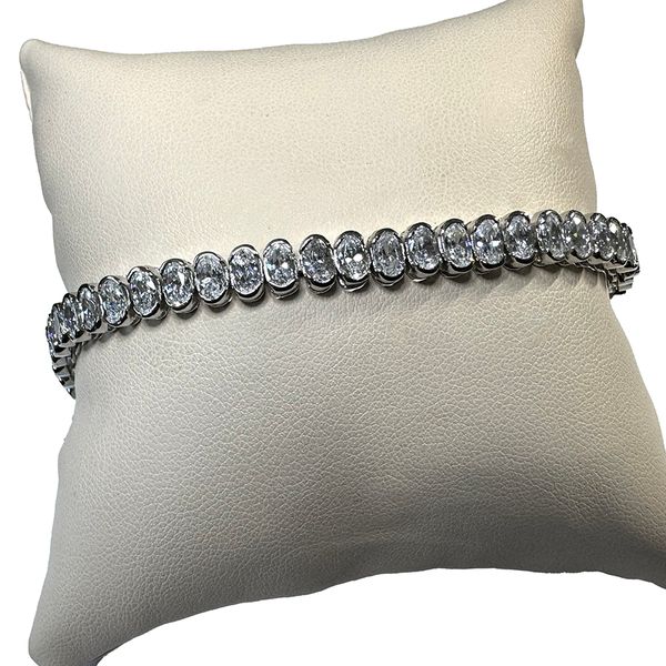 Estate Collection - Sterling Silver Oval CZ Tennis Bracelet Orin Jewelers Northville, MI