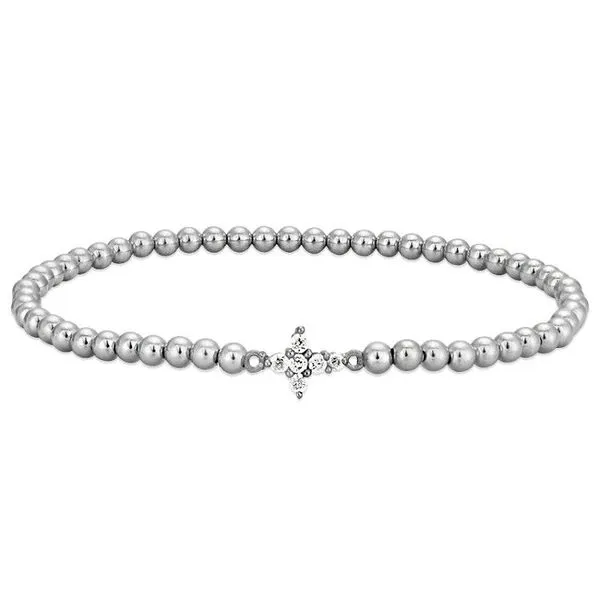 Sterling Silver Stretch Bracelet With Mini CZ Cross Orin Jewelers Northville, MI
