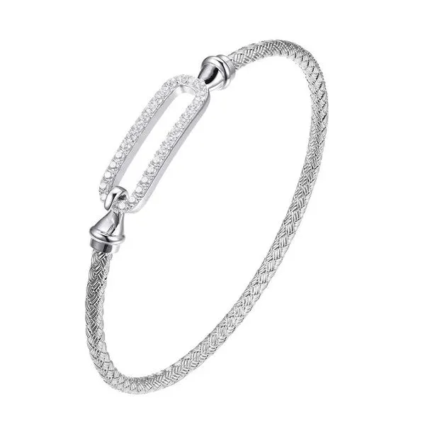 Sterling Silver Bangle Bracelet with CZs Orin Jewelers Northville, MI