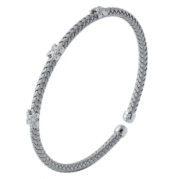 Sterling Silver Cuff Bracelet With CZs Orin Jewelers Northville, MI