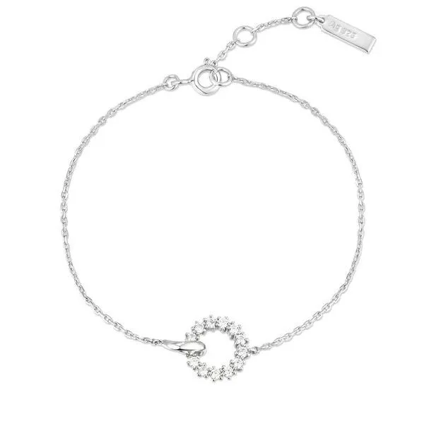 Sterling Silver Interlinked Circles Pave Bracelet Image 2 Orin Jewelers Northville, MI