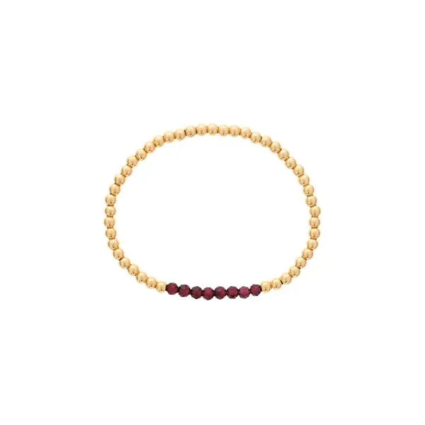 Yellow Gold Filled Birthstone Bracelet With Faceted Garnet Beads Orin Jewelers Northville, MI