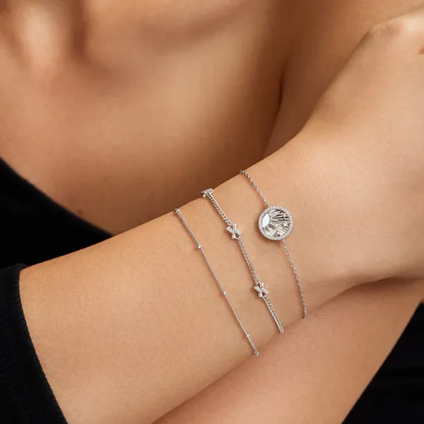 Sterling Silver Cross Station Bracelet Image 2 Orin Jewelers Northville, MI