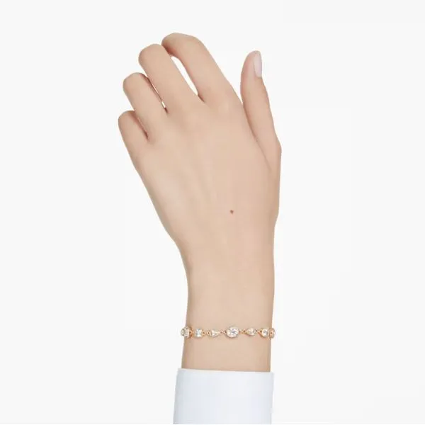 Swarovski Imber Tennis Bracelet, Mixed Cuts, White, Gold-Tone Plated Image 2 Orin Jewelers Northville, MI