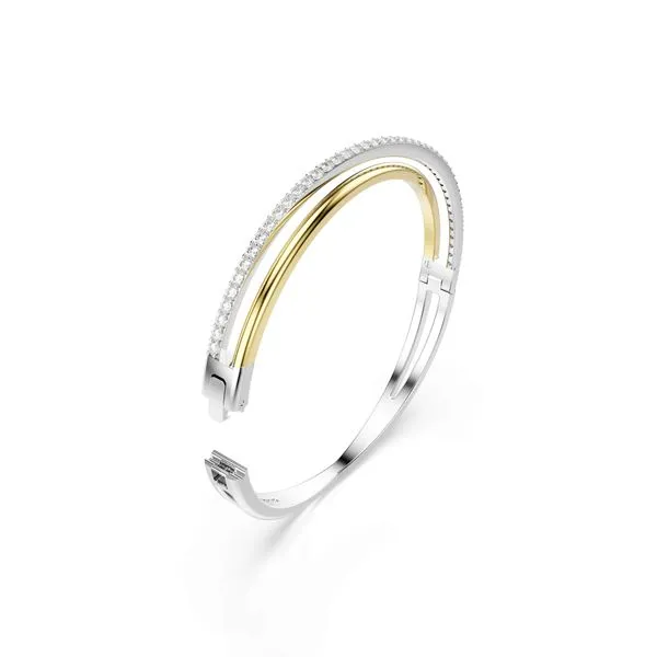 Swarovski Hyperbola Bangle -  Mixed Metal Finish Image 2 Orin Jewelers Northville, MI
