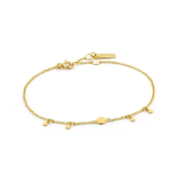 Sterling Silver Gold Plated Geometry Drop Discs Bracelet by Ania Haie Orin Jewelers Northville, MI