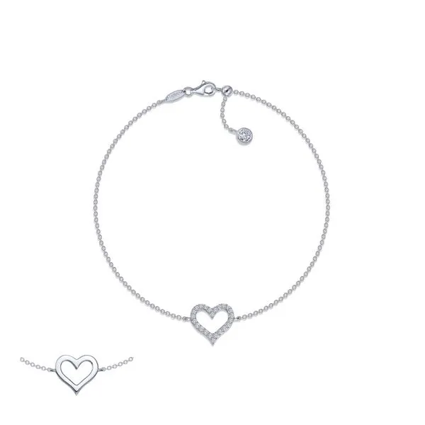 Sterling Silver Reversible Cut-Out Heart Bracelet With CZs Orin Jewelers Northville, MI