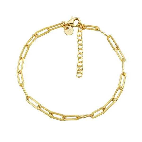 Sterling Silver Yellow Plated Paperclip Bracelet Orin Jewelers Northville, MI