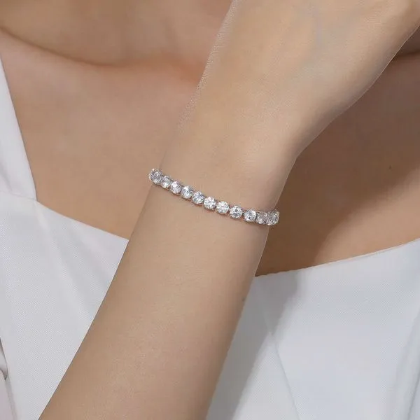 Sterling Silver CZ Tennis Bracelet, 7.25