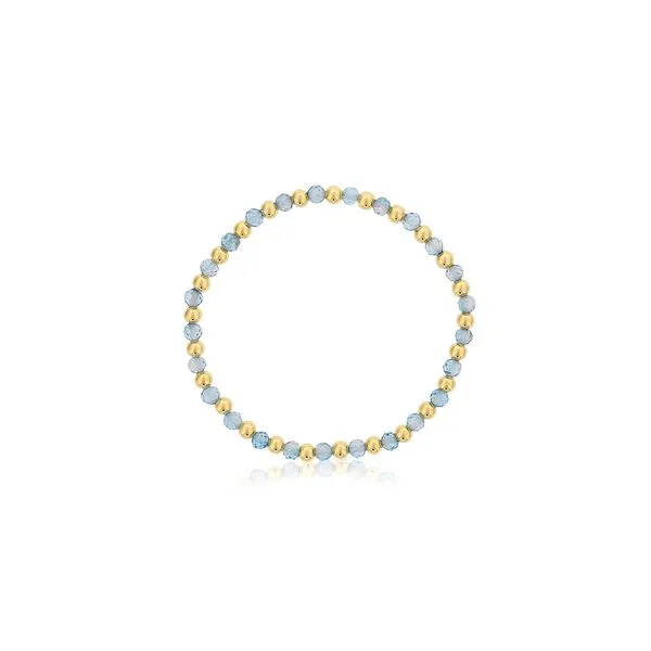 Genuine Blue Topaz & Gold Filled Bead Bracelet Orin Jewelers Northville, MI