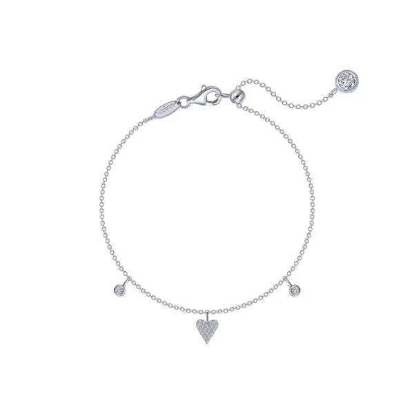 Sterling Silver Heart Station Anklet With CZs Orin Jewelers Northville, MI
