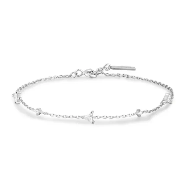 Sterling Silver Triangular Cubic Zirconia Station Bracelet Orin Jewelers Northville, MI