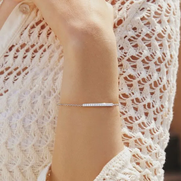 Sterling Silver Pave Bar Bracelet Image 2 Orin Jewelers Northville, MI