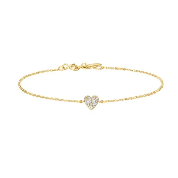 Sterling Silver Gold Plated Sweetheart Pave Bracelet Orin Jewelers Northville, MI