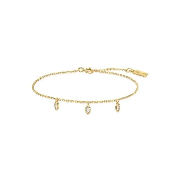 Sterling Silver Gold Plated Sparlking Triple Station Bracelet By Ania Haie Image 2 Orin Jewelers Northville, MI