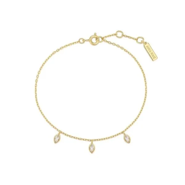Sterling Silver Gold Plated Sparlking Triple Station Bracelet By Ania Haie Orin Jewelers Northville, MI