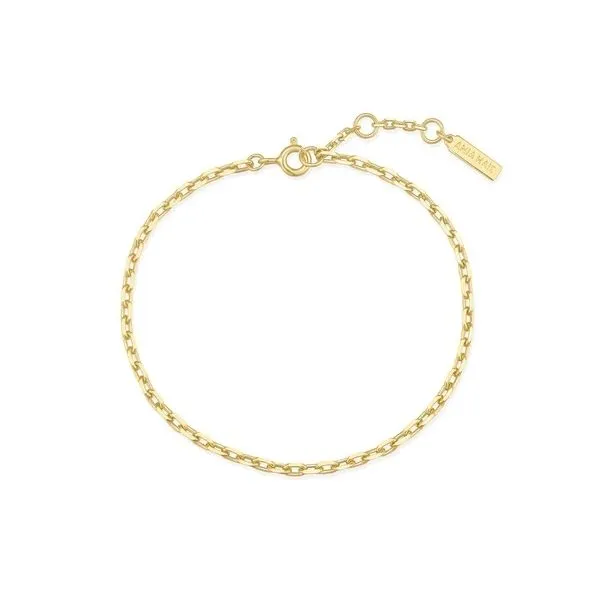 Sterling Silver Gold Plated Paper Clip Chain Bracelet By Ania Haie Image 2 Orin Jewelers Northville, MI