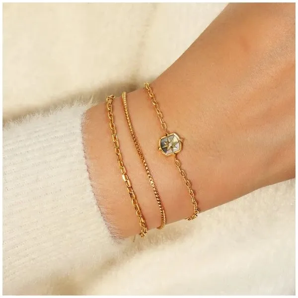 Sterling Silver Gold Plated Paper Clip Chain Bracelet By Ania Haie Image 3 Orin Jewelers Northville, MI