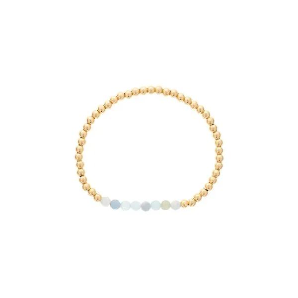 Yellow Gold Filled Birthstone Bracelet With Faceted Aquamarine Beads Orin Jewelers Northville, MI