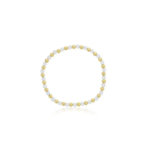 4mm White Topaz & Gold Filled Bead Bracelet Orin Jewelers Northville, MI