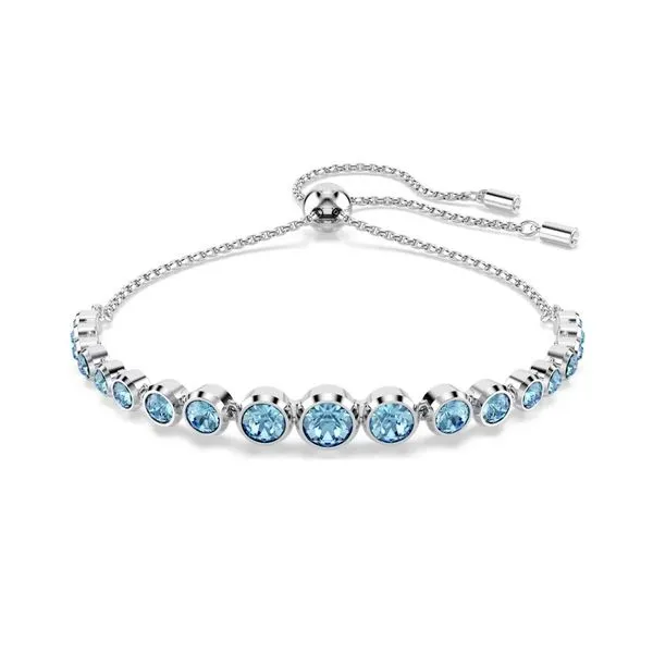 Swarovski Imber Tennis Bracelet, Mixed Round Cuts, Blue, Rhodium Plated Orin Jewelers Northville, MI