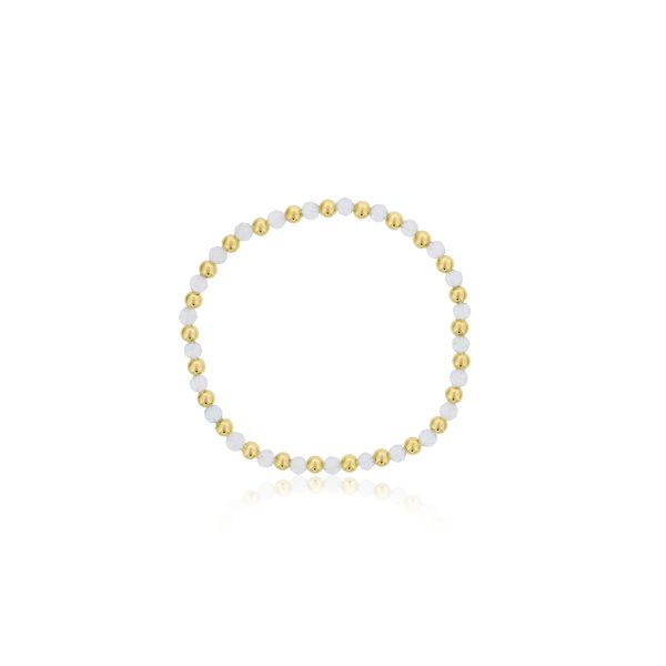 4mm White Topaz & Gold Filled Bead Bracelet Orin Jewelers Northville, MI