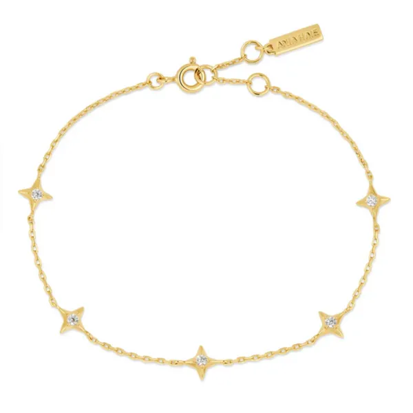 Sterling Silver Gold Plated Stars Station Bracelet Orin Jewelers Northville, MI