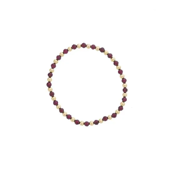 Alternating Genuine Garnet & Gold Filled Bead Bracelet Orin Jewelers Northville, MI