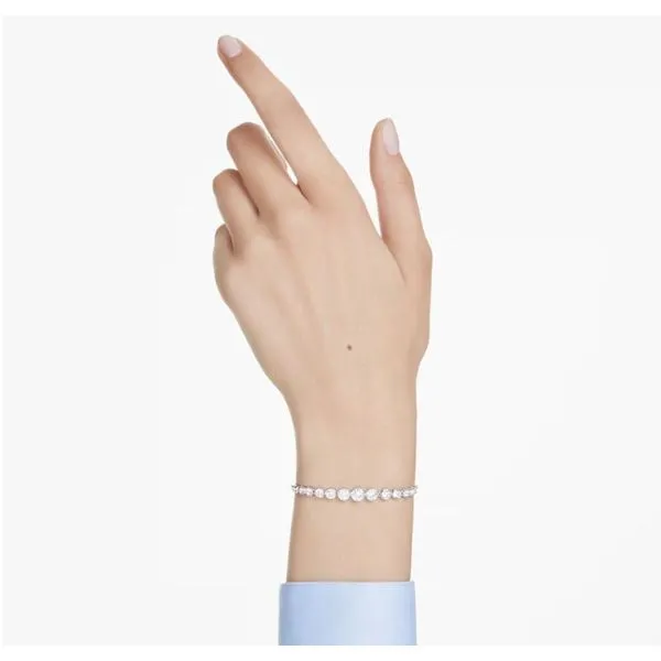 Swarovski Imber Tennis Bracelet, Mixed Round Cuts, White, Rhodium Plated Image 2 Orin Jewelers Northville, MI
