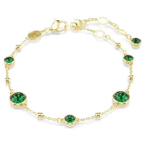 Swarovski Imber Bracelet, Round Cut, Green, Gold-Tone Plated Orin Jewelers Northville, MI