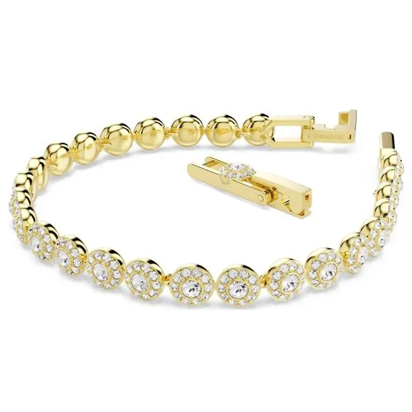 Swarovski Una Angelic Bracelet - Round Cut, White, Gold-Tone Plated Image 2 Orin Jewelers Northville, MI