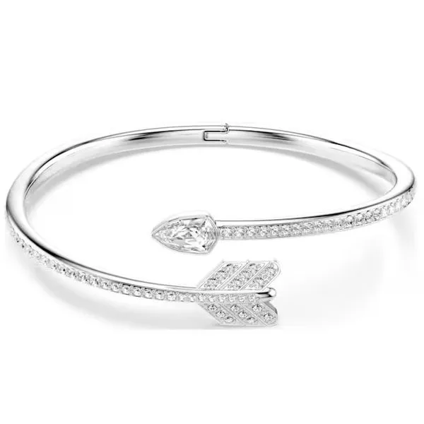 Swarovski Idyllia Bangle - Mixed Cuts, Arrow, White, Rhodium Plated Orin Jewelers Northville, MI