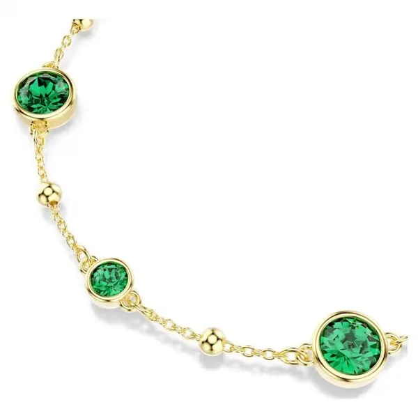 Swarovski Imber Bracelet, Round Cut, Green, Gold-Tone Plated Image 2 Orin Jewelers Northville, MI