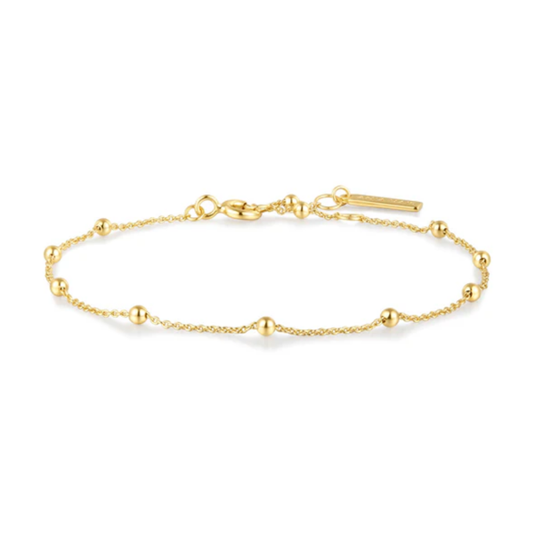 Sterling Silver Gold Plated Beaded Chain Bracelet Orin Jewelers Northville, MI