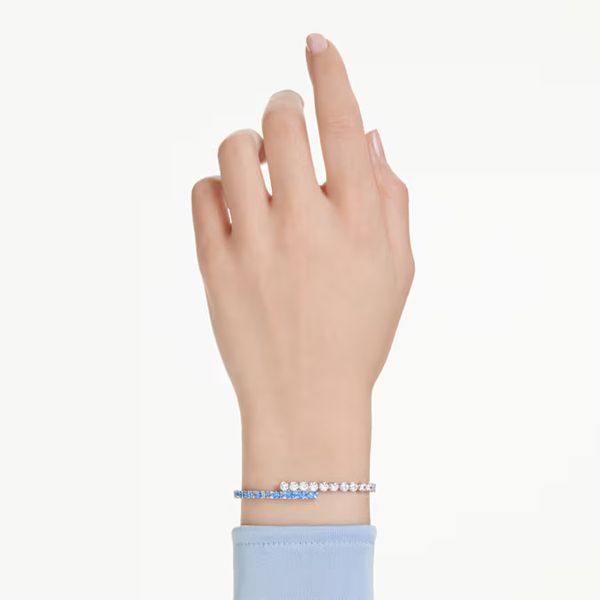 Swarovski Matrix Bracelet, Mixed Cuts, Blue, Rhodium Plated Image 3 Orin Jewelers Northville, MI