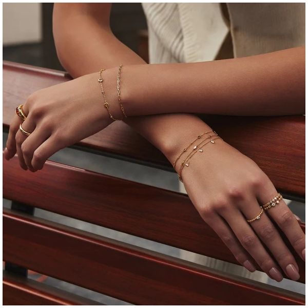 Sterling Silver Gold Plated Nano Gem Station Bracelet By Ania Haie Image 3 Orin Jewelers Northville, MI