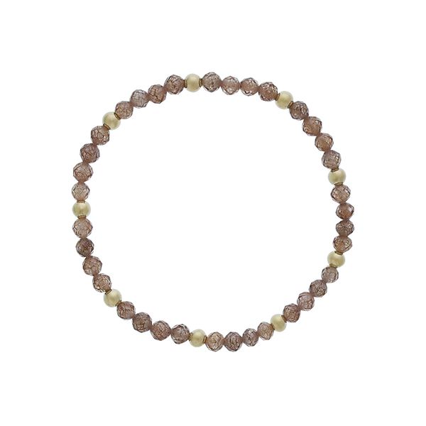 4mm Faceted Chocolate CZ Bracelet With 4mm Gold Filled Bead Accents Orin Jewelers Northville, MI