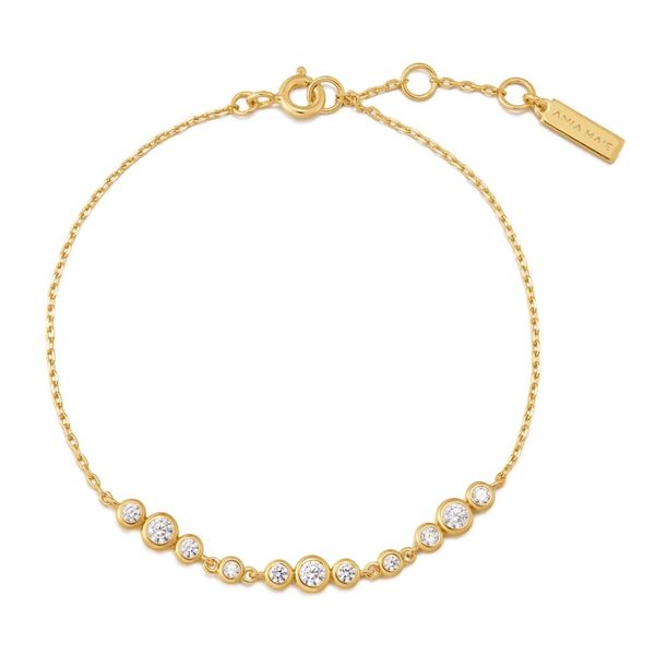 Sterling Silver Gold Plated Graduated Bezel-Set Trios Bracelet By Ania Haie Image 2 Orin Jewelers Northville, MI