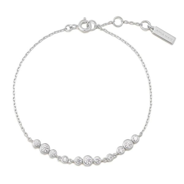 Sterling Silver Graduated Bezel-Set Trios Bracelet By Ania Haie Image 2 Orin Jewelers Northville, MI