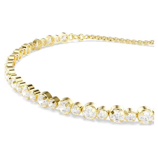 Swarovski Matrix Tennis Bracelet, Round Cut, White, Gold-Tone Plated Image 2 Orin Jewelers Northville, MI