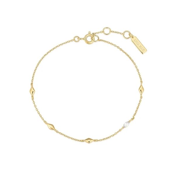 Sterling Silver Gold Plated Multi Rhombus Station Bracelet By Ania Haie Orin Jewelers Northville, MI