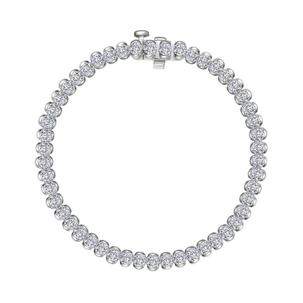 Sterling Silver Half Bezel Bracelet With CZs Orin Jewelers Northville, MI