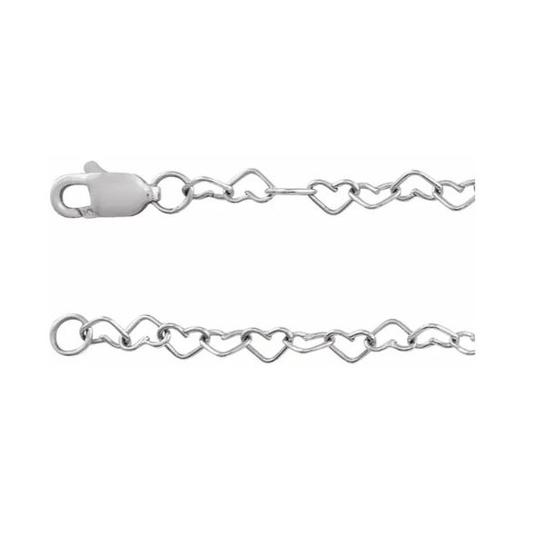 Sterling Silver 3.2 mm Heart Cable 7