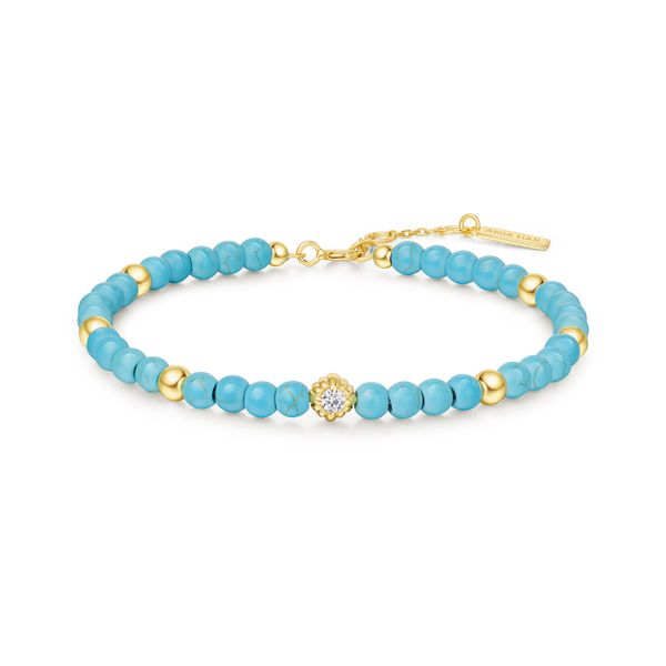 Sterling Silver Gold Plated Lab Created Turquoise Bracelet Orin Jewelers Northville, MI