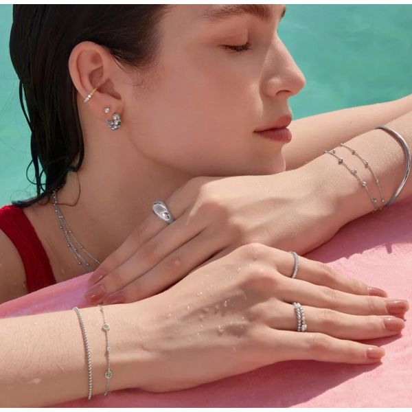 Sterling Silver Mint Green Station Bracelet By Ania Haie Image 2 Orin Jewelers Northville, MI