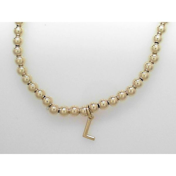 Gold Filled 4 mm Bead Bracelet With Initial 